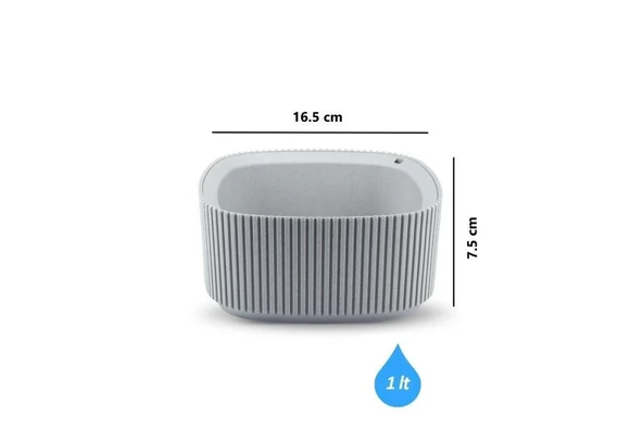 Omnipazar KRS-247 Pera Aranjman Kaktus Sukulent Saksı 1 Litre 3'lü Set - Resim 4