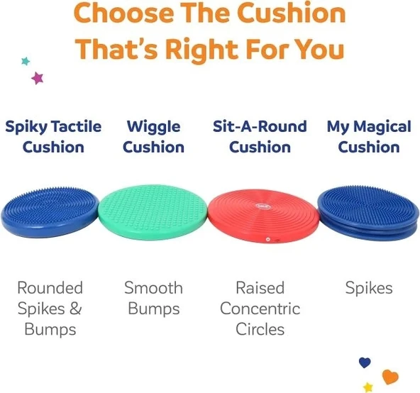 Fidgeting Odaklanma ve Çekirdek Dengesi için Wiggle Koltuk Minderi Sit-A-Round Cushion