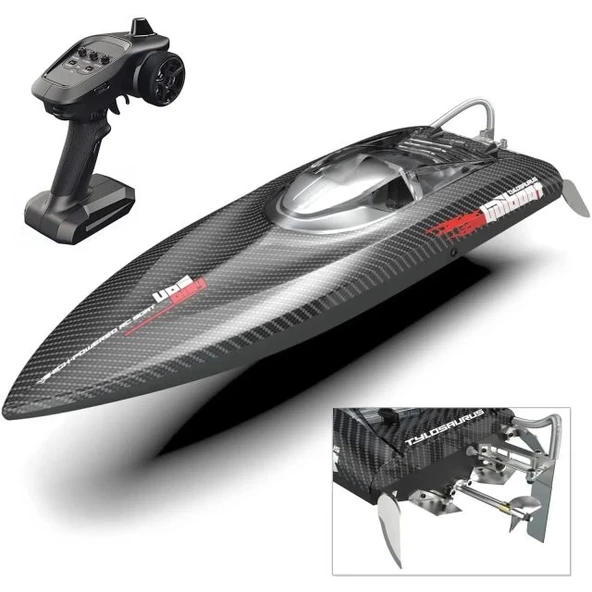 Cheerwing 25 "RC Fırçasız 30 MPH Yüksek Sürat Uzaktan Kumandalı Tekne Siyah