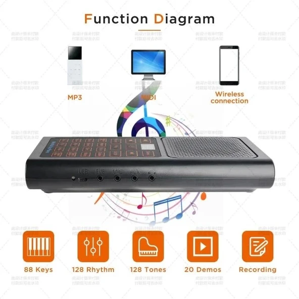Hami Çocuklar için Taşınabilir Elektronik Piyano - 2