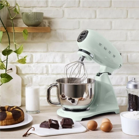 Smeg 50's Style Retro 4.8lt Pastel Green Full Body Stand Mikser SMF03PGEU - 5