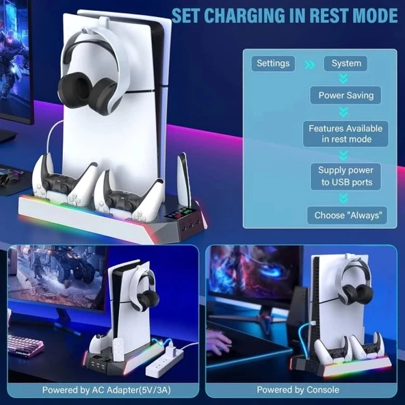 PS5 Standı ve Soğutma İstasyonu - 10