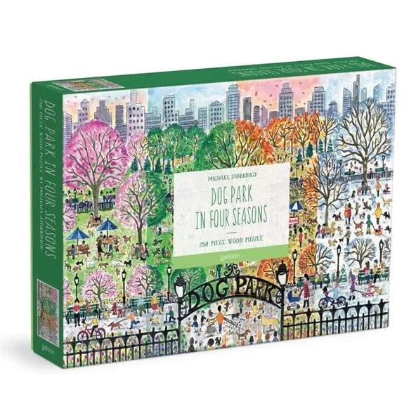 Galison 250 Parçalı Dört Mevsimde Köpek Parkı Ahşap Puzzle