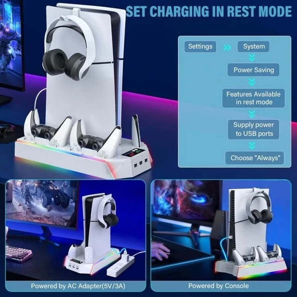 PS5 Standı ve Soğutma İstasyonu - 10