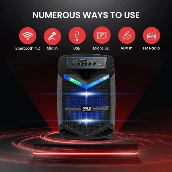 Pyle Taşınabilir Bluetooth PA Hoparlör Sistemi - 600W - 3