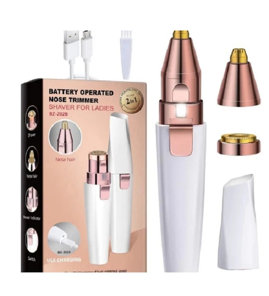 Mini Şık Tasarım Iki Başlı Led Işıklı Şarjlı Ruj Epilatör Kaş Düzeltici Kadın Epilasyon Tıraş Aleti