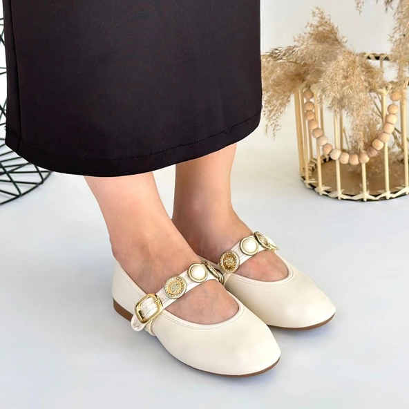 Atnis Bej Cilt Babet Ayakkabı - 4