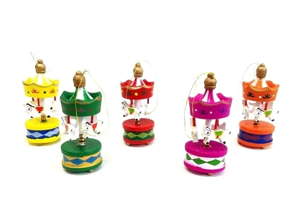 Mini Ahşap 6'lı Atli Karinca - 2