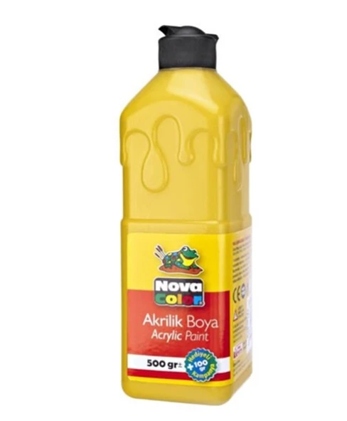 Nova Color Akrilik Boya 500ml Sarı  - 3 adet ürün görseli 1