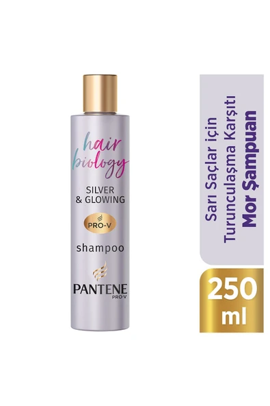 Pantene Hair Biology Turunculaşma Karşıtı Silver/ Mor Şampuan Sarı Saçlar İçin 250 ml