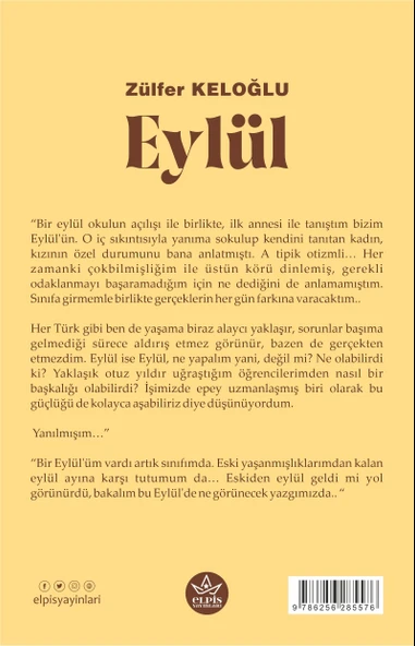 Eylül- Zülfer Keloğlu - Elpis Yayınları - - Resim 2