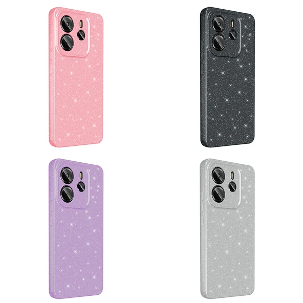 Xiaomi Redmi Note 14 Kılıf Kamera Korumalı Simli Lüks Koton Kapak - Resim 10