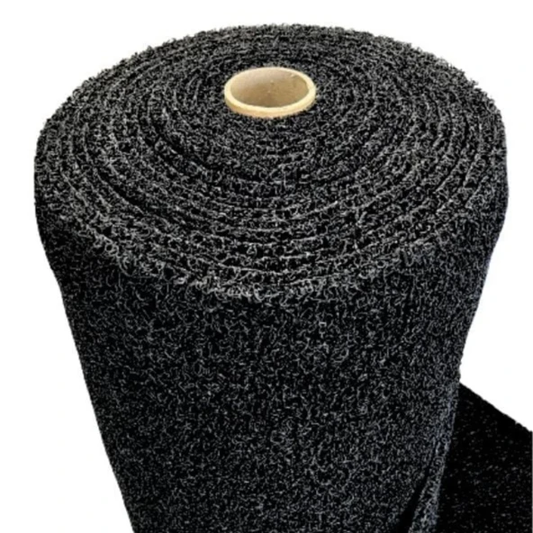 Kıvırcık Kapı Önü Dış Mekan Paspas / Kalınlık : 14 mm. / En : 1.20 M. - Boy : 1 Metre / Siyah