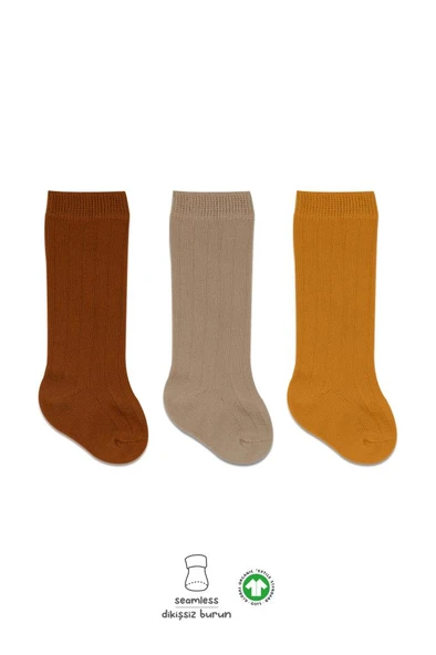 Nessiworld Bistyle Derby Dizaltı Çorap 3'Lü BS40101 Hardal Bej Kremit