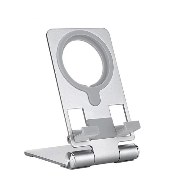 Z19 Çok Fonksiyonlu Magsafe Uyumlu Masaüstü Telefon Standı (Gümüş) - 2