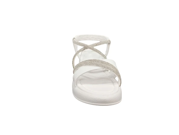 Ventes 58157Z Taş Şeritli Bilekten Lastikli 3cm Topuk Boyu Günlük Kadın Şık Sandalet - 3