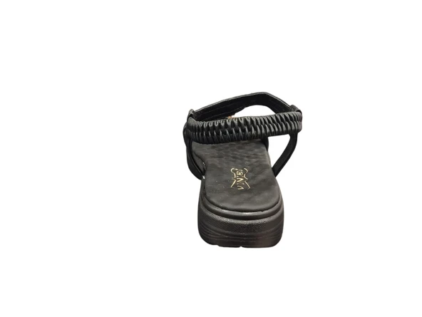 Ventes 67908Z Bilekten Lastikli Ortopedik Taş İşlemeli 4cm Topuk Boyu Günlük Kadın Şık Sandalet - 4