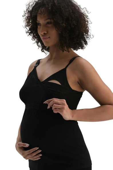 ASM0131 Bayan Siyah Penye Emzirme Atlet