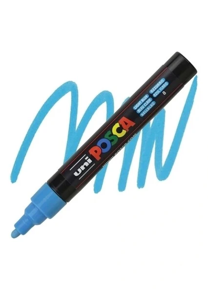 UNİ POSCA SU BAZLI POSTER MARKÖRÜ AÇIK MAVİ ürün görseli 1