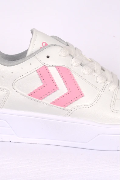 Hummel 900725-9144 HML KAYNO Bağcıklı Ortapedik Taban Deri Beyaz-Pembe Kadın Spor Ayakkabı - 2