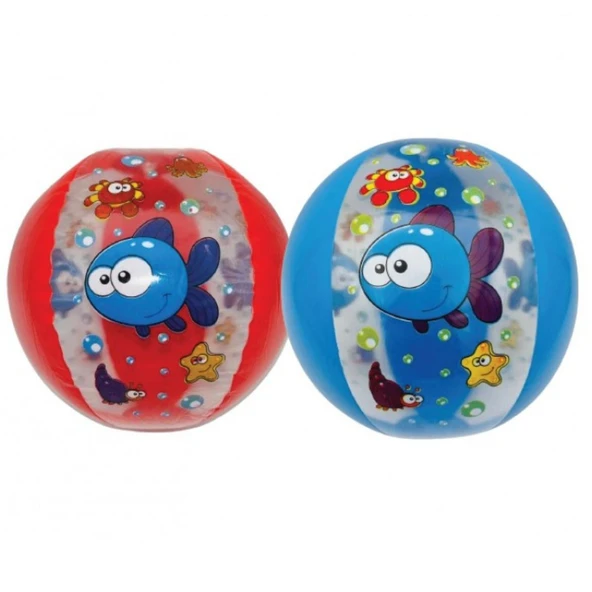 Deniz Topu Balık Desenli Renkli 35 Cm