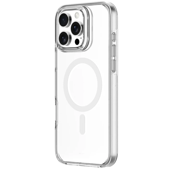 iPhone 16 Pro Max N-Series 061 Magsafe Uyumlu Şeffaf Manyetik Silikon Kılıf