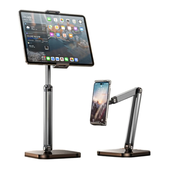 RTAKO 911 Yüksekliği Ayarlanabilir Telefon ve Tablet Standı (Gri)
