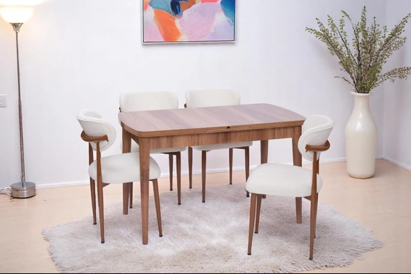 Nehir Polo Lak Panel Açılır Mutfak Masa Takımı 75x130cm - 2