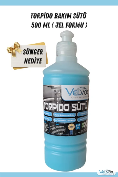 Torpido Bakım Sütü 500 ml (JEL FORMU) Uygulama Süngeri Hediye, Torpido Temizleyici, Torpido Bakım