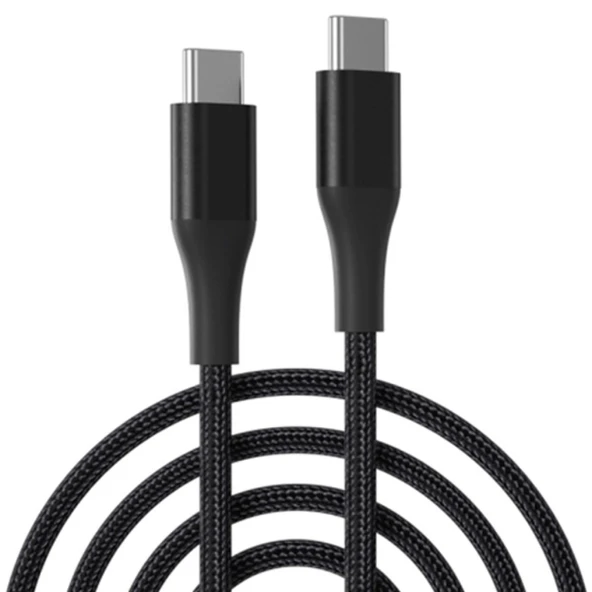 Usb Type-C PD 100W 5A Kevlar Hızlı Şarj ve Data Kablosu 1 Metre  (Siyah)