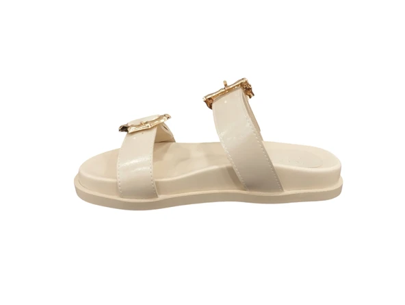 Ventes 519349Z Taş Tokalı Havuz Taban Ayarlanabilir Bantlı Günlük Şık Kadın Terlik - 5