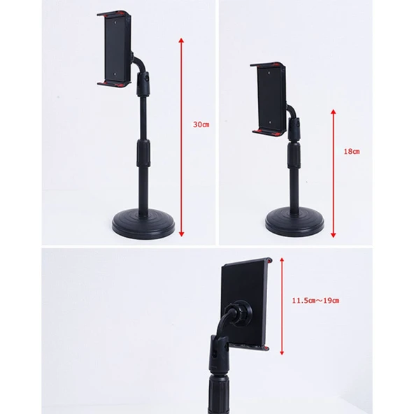 Portatif 360 ° Masaüstü Tablet Standı Tutucu (Siyah) - 3