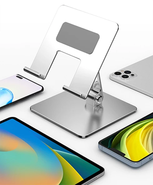 Metal Masaüstü Ayarlanabilir Tablet Tutucu Masa Standı MT1341 (Gri) - 2