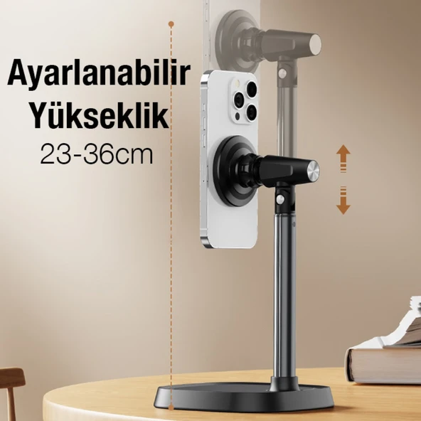 T8-MA1 Masa Üstü MagSafe Telefon Tutucu (Siyah) - 4