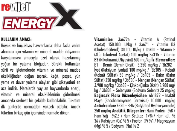 Hs Tarım Revijel Energy Vitamin-İz mineral Giderici Yalama Bloğu 5 KG - 3