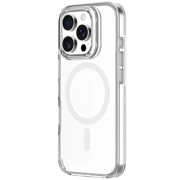 iPhone 16 Pro N-Series 061 Magsafe Uyumlu Şeffaf Manyetik Silikon Kılıf