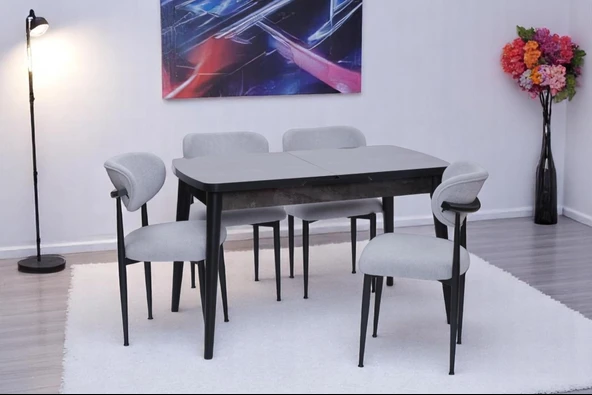 Nehir Polo Lak Panel Açılır Mutfak Masa Takımı 75x130cm - 12