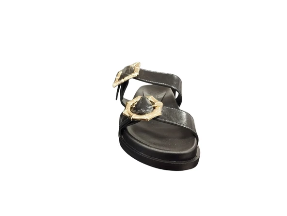 Ventes 519349Z Taş Tokalı Havuz Taban Ayarlanabilir Bantlı Günlük Şık Kadın Terlik - 3