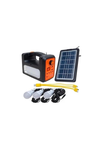 Premium Rt-902 Güneş Enerjili Solar Şarjlı Bluetoothlu Mp3-radyolu Çadır Kamp Aydınlatma Fener Seti - 4