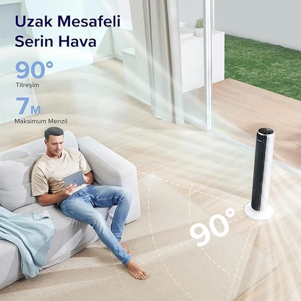 LEVOIT Kule Fan, Elektrikli Soğutma Fanı, 90° Uzaktan Kumandalı - 2