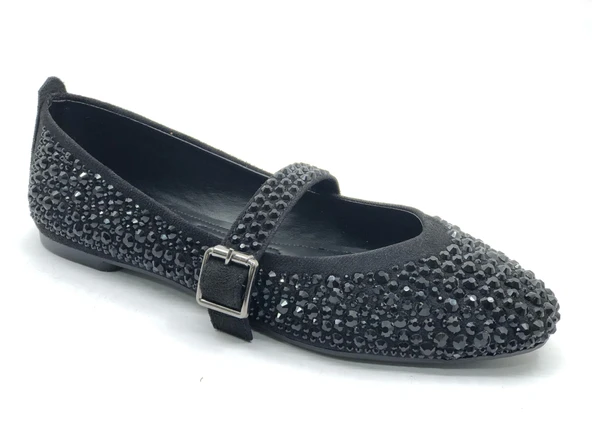 Feles Taş Detaylı Kadın Babet Ayakkabı - Resim 5