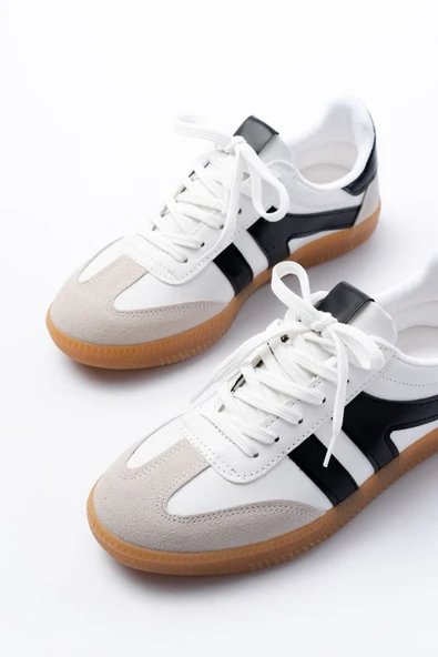 Beyaz Bağcıklı Termo Taban Günlük Kadın Spor - 4