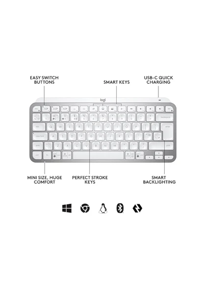 Logitech MX Keys Mini For Business Kablosuz İngilizce Q Klavye - 9