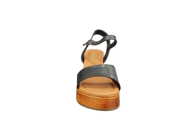 Ventes 7920790Z 7 cm Dolgu Topuk Tek Bant Yumuşak İç Pedli Günlük Kadın Sandalet - 11