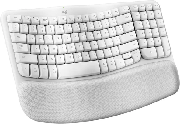 Logitech Wave Keys Kablosuz BluLogitech Wave Keys Kablosuz Bluetooth İngilizce Q Klavye Beyaz
