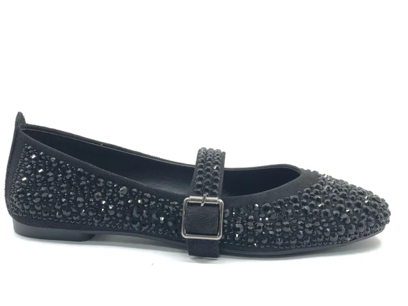 Feles Taş Detaylı Kadın Babet Ayakkabı - Resim 4