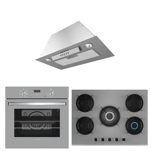 Lanova İtalyan 4406G01 - G17402-117 - 1018X52 5 Gözlü Gri Cam Ankastre Set