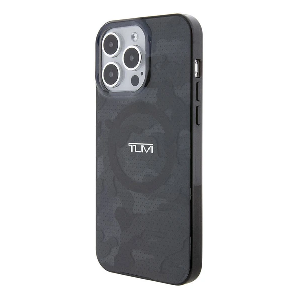 TUMI iPhone 15 Pro Max Kılıf TUMI Orjinal Lisanslı M-safe Şarj Özellikli PC TPU Çift Katmanlı Kamuflaj Desenli Kapak - 6