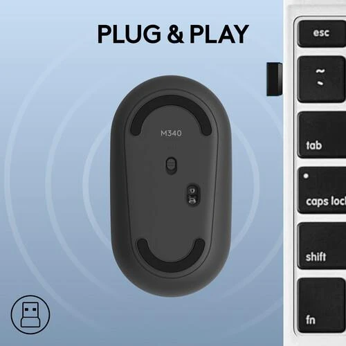 Logitech M340 Wireless Mouse Blue Galaxy - 4