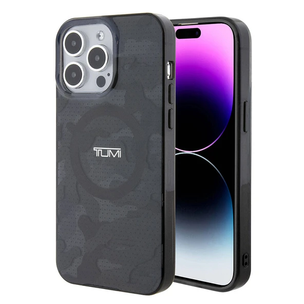 TUMI iPhone 15 Pro Kılıf TUMI Orjinal Lisanslı M-safe Şarj Özellikli PC TPU Çift Katmanlı Kamuflaj Desenli Kapak - Resim 9